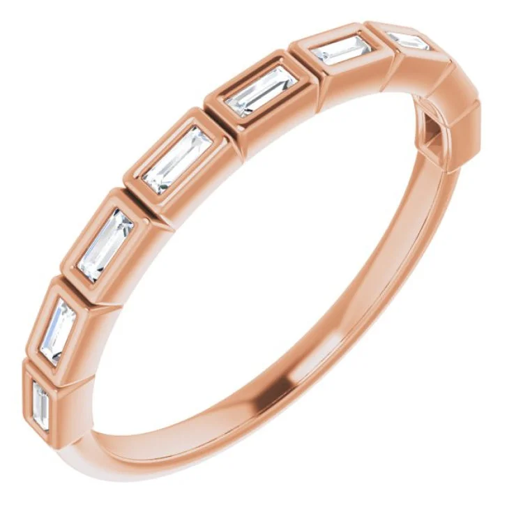 TitaniumRings-14K Rose 1/6 CTW Natural Diamond Anniversary Band