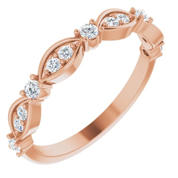 MeditationRings-14K Rose 1/3 CTW Natural Diamond Anniversary Band