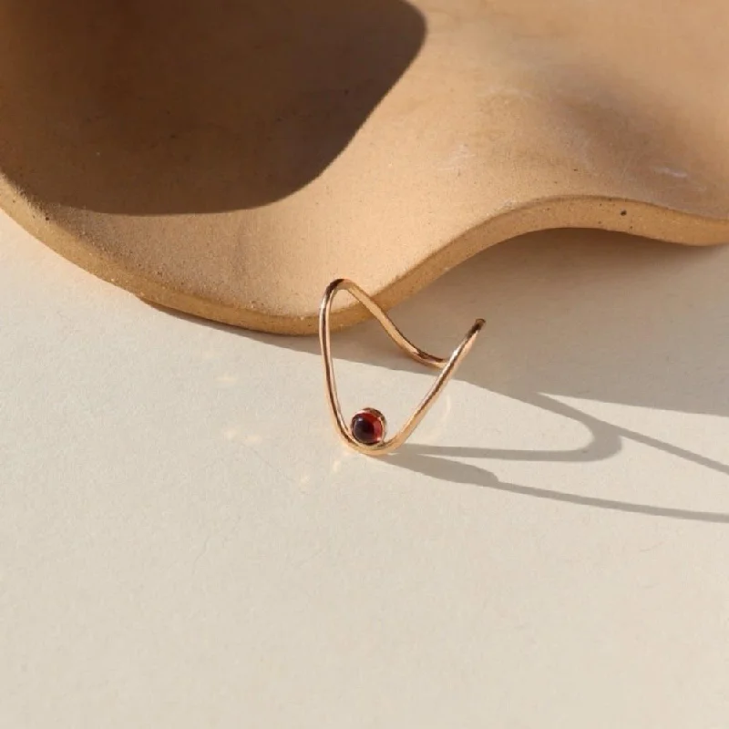 Rings-Rising Tide Ring with Red Garnet