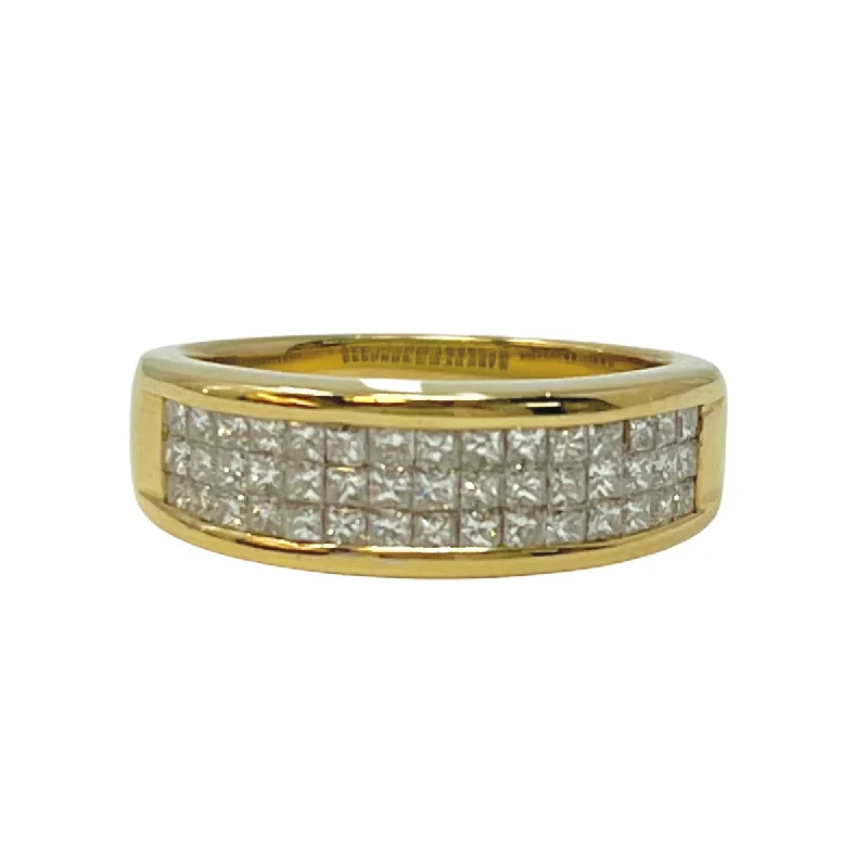 BirdRings-18K Gold Ring with Invisible Set Diamonds