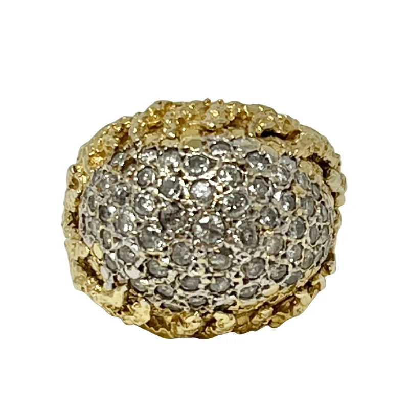 CourageRings-18K Gold Diamond Dome Ring