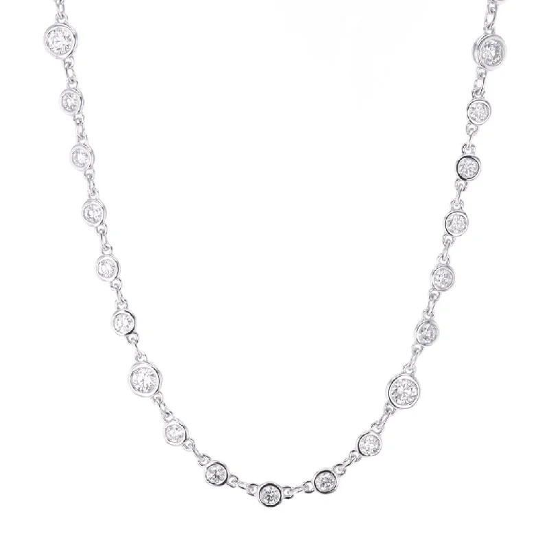 Elegant Diamond Necklaces-3.83 ctw Diamonds By The Yard Necklace