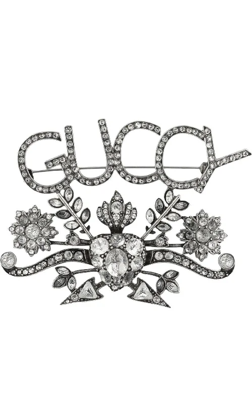 Embellished brooch-Guccy Crystal Brooch