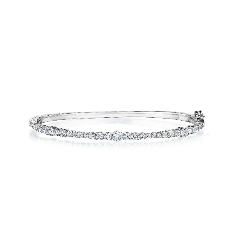 AnkletBracelets-Thin Prong-Set Wave Bangle