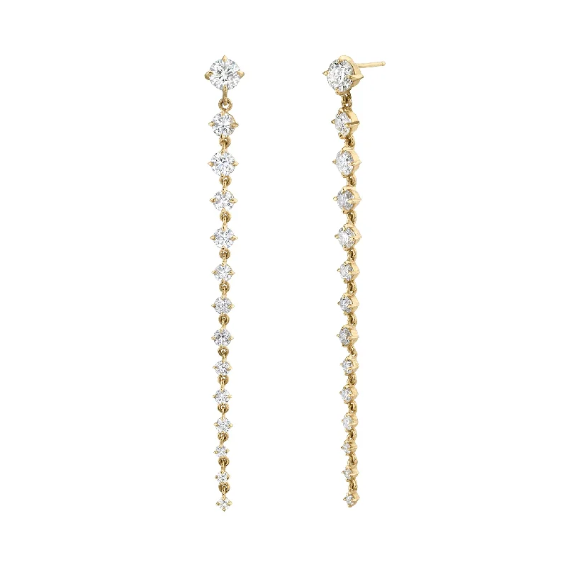 Diamond Stud Earrings-Golden Drop Earrings-XL Éclat Graduated Earrings