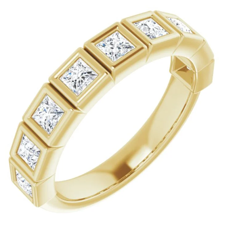 OceanRings-14K Yellow 3/4 CTW Natural Diamond Anniversary Band