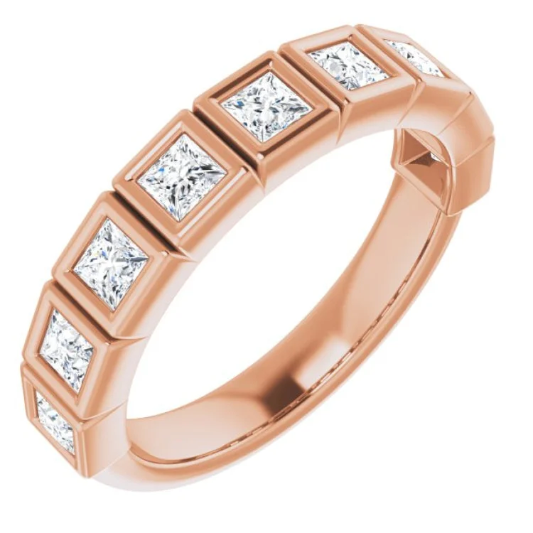 DragonflyRings-14K Rose 3/4 CTW Natural Diamond Anniversary Band