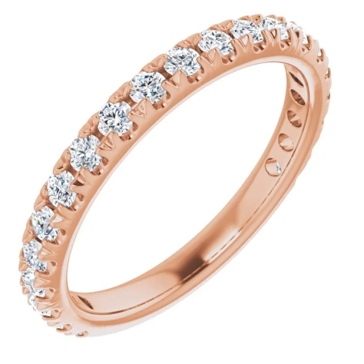 HoroscopeRings-14K Rose 5/8 CTW Natural Diamond French-Set Anniversary Band