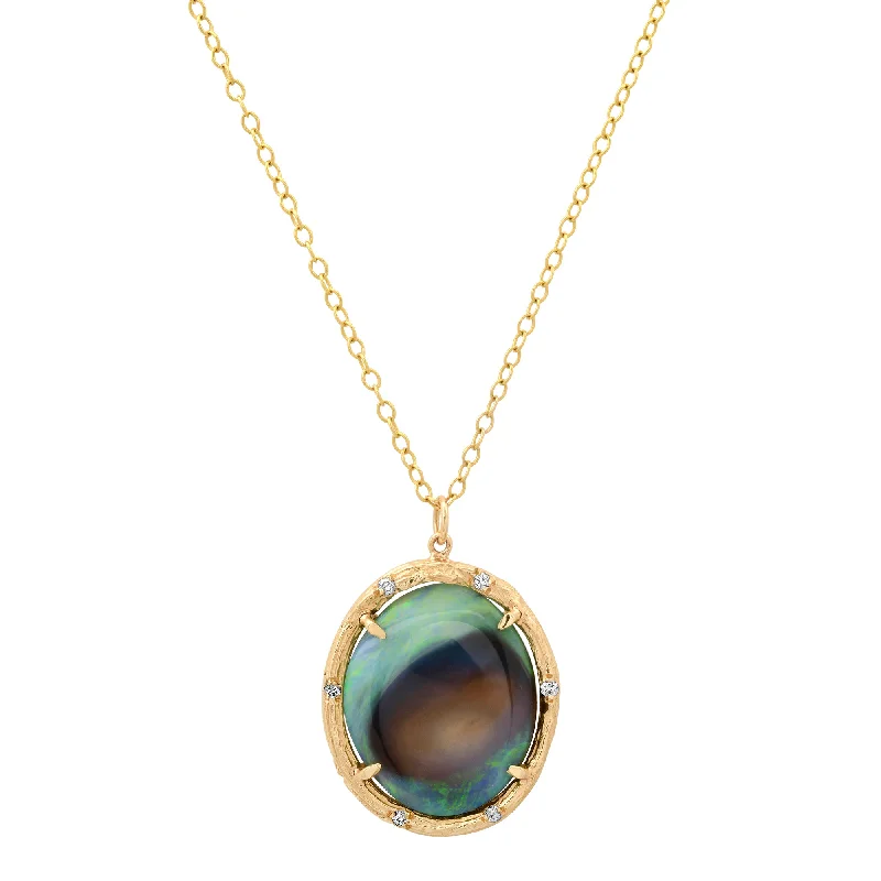 Best Necklaces for Anniversary Gifts-Spiral Galaxy Opal Necklace