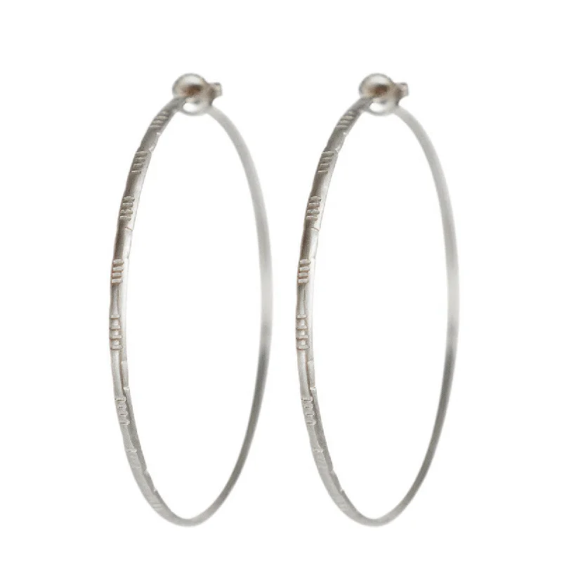 Stone Earrings-Hoop Earrings-Sterling Silver Extra Large Moroccan Endless Hoop Earrings