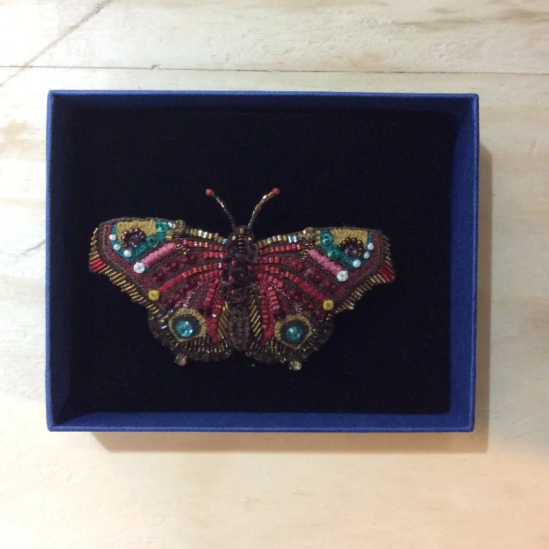 Large brooch-European Peacock Butterfly Brooch