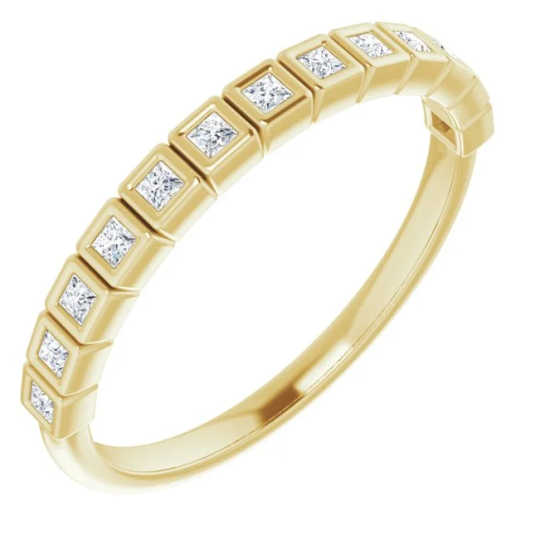 ShellRings-14K Yellow 1/6 CTW Natural Diamond Anniversary Band