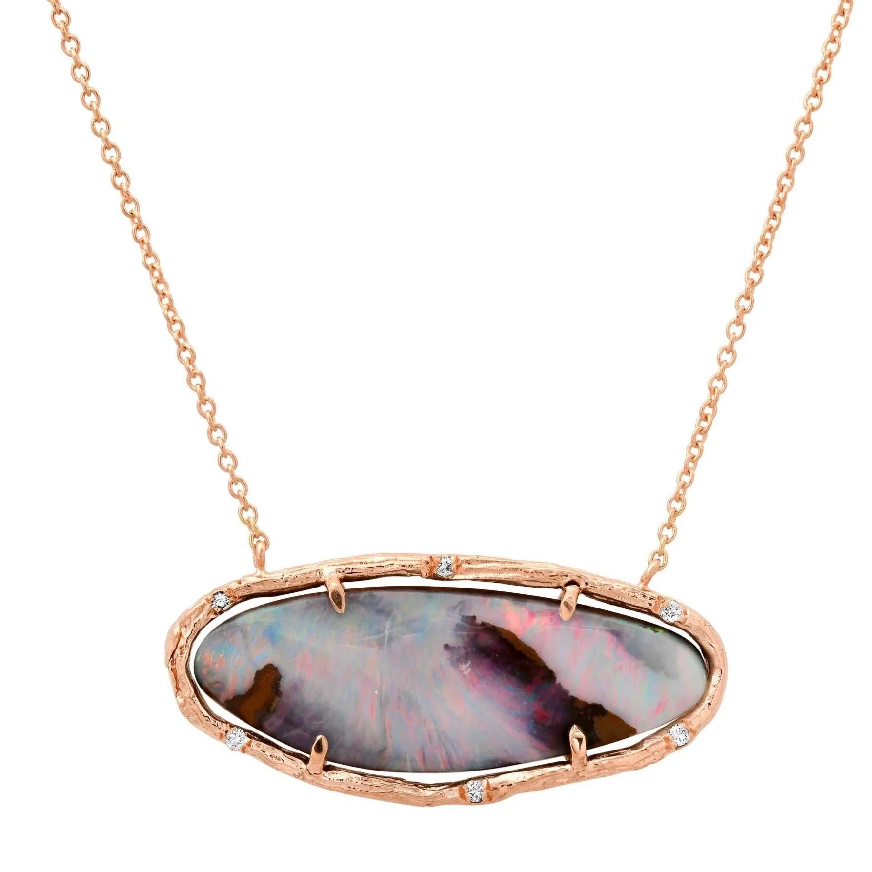 Gold Plated Necklaces for Women-Pink Stardust Opal Necklace