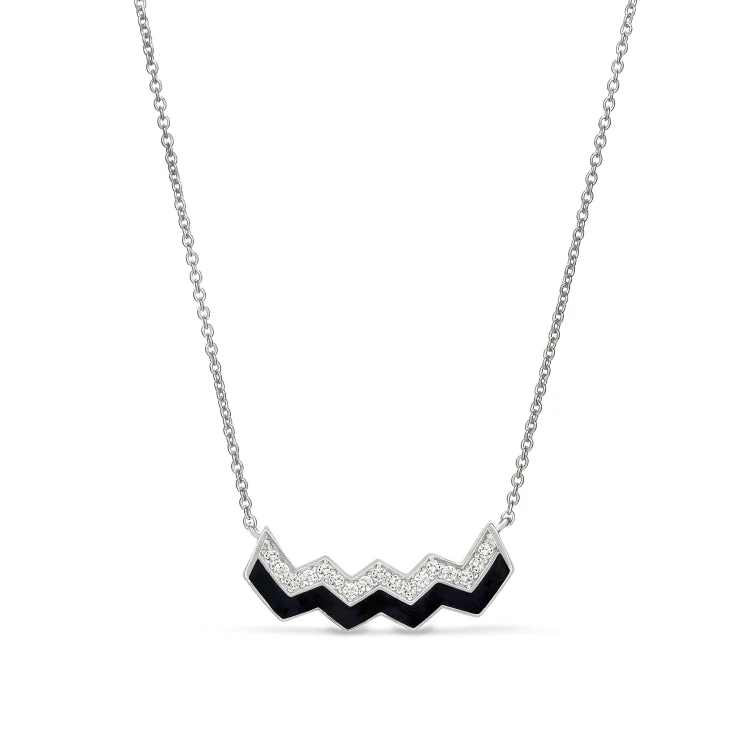 Unique Silver Necklaces for Women-Black Label Necklace