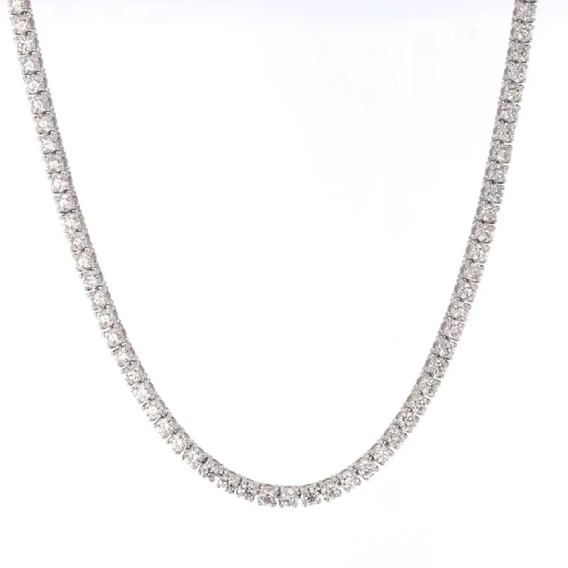 Vintage Silver Necklaces-8.40 ctw Diamond Eternity Necklace