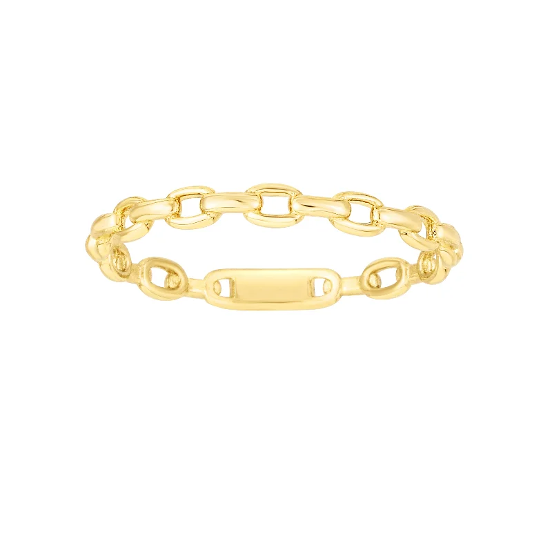 PartyRings-14K Yellow Gold Oval Links Ring