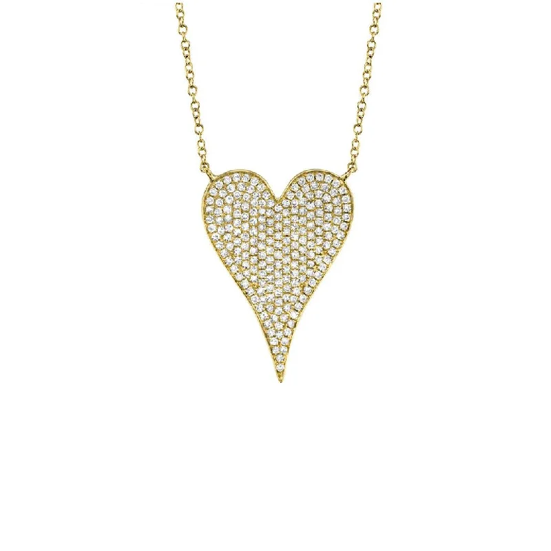 Fine Gold Necklaces-0.43 ctw Diamond Heart Necklace