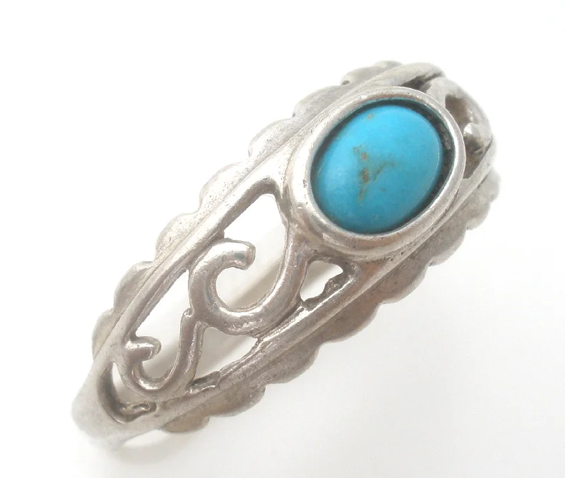 NameRings-Sterling Silver Turquoise Ring Size 8 Shube's