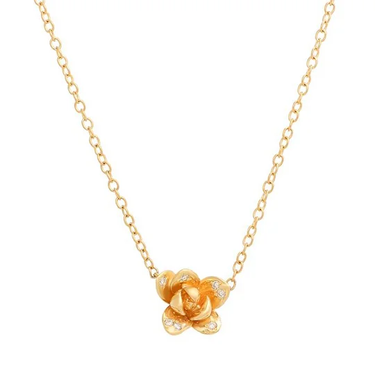 Stylish Jewelry Necklaces-Blossom Necklace with Diamonds