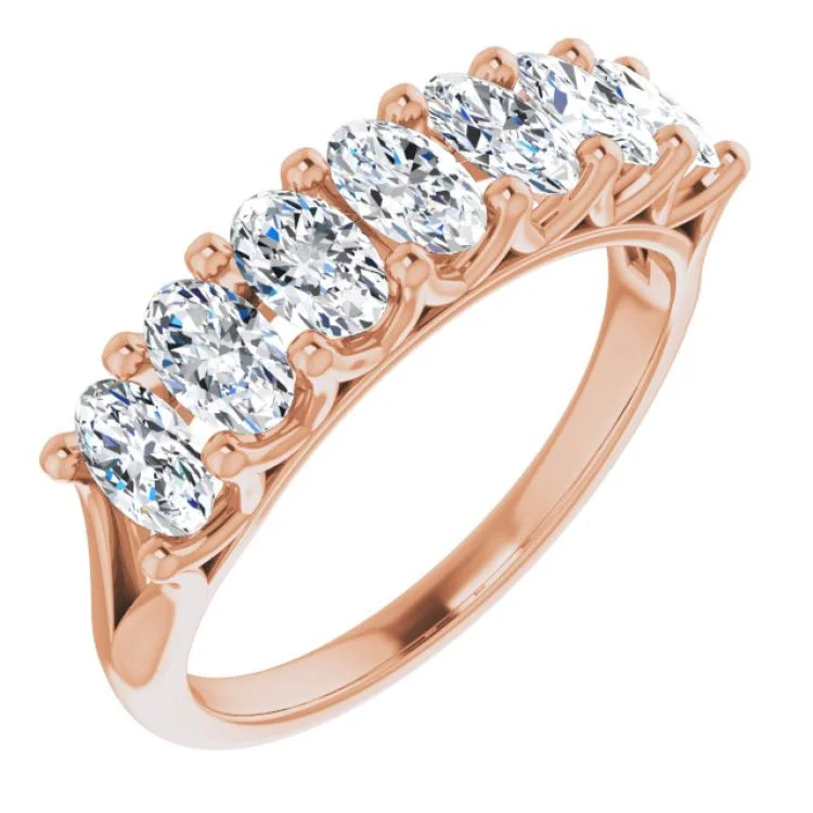 SisterRings-14K Rose 1 3/4 CTW Natural Diamond Anniversary Band