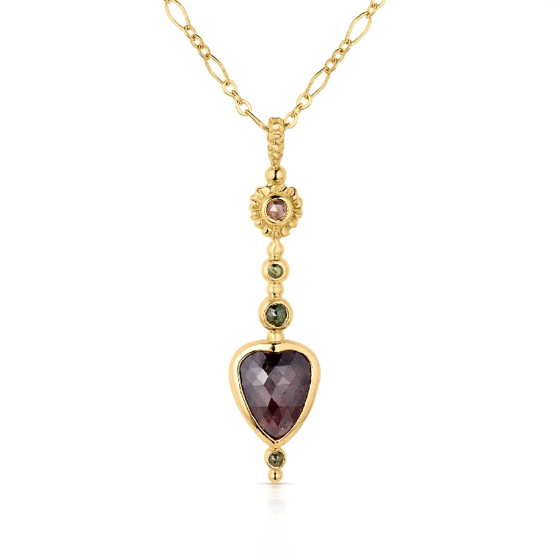 Gold Necklaces with Initials-Sceptre Diamond Heart Pendant Necklace