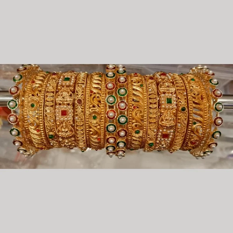 Simple Bangles For Casual Chic-Pooja Bangles Pota Stone Meenakari Bangles