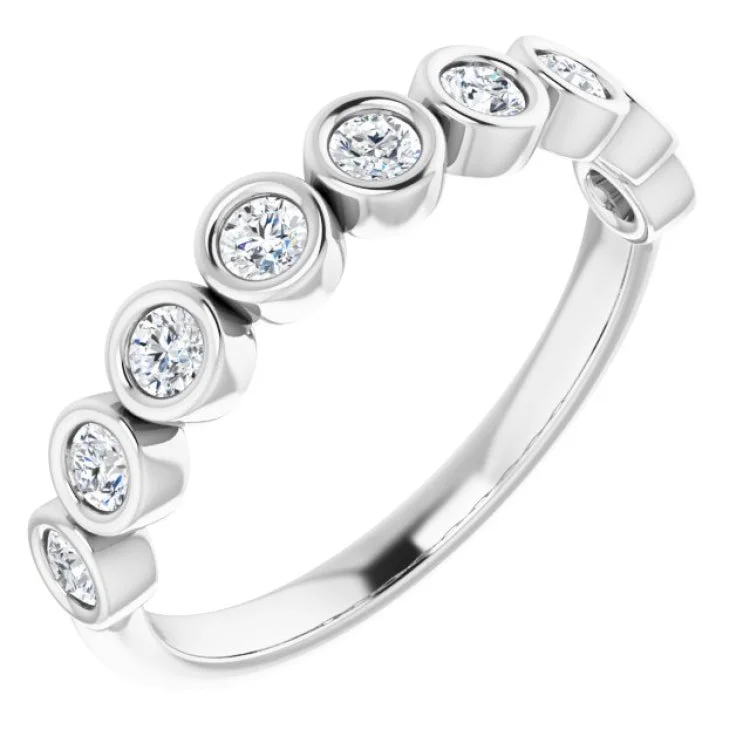 TanzaniteRings-14K White 1/2 CTW Natural Diamond Anniversary Band