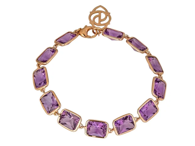 DelicateBracelets-18k Rose Gold Amethyst Bracelet