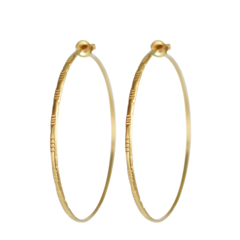 Modern Gemstone Earrings-Lightweight Drop Earrings-18K Gold Large Moroccan Endless Hoop Earrings