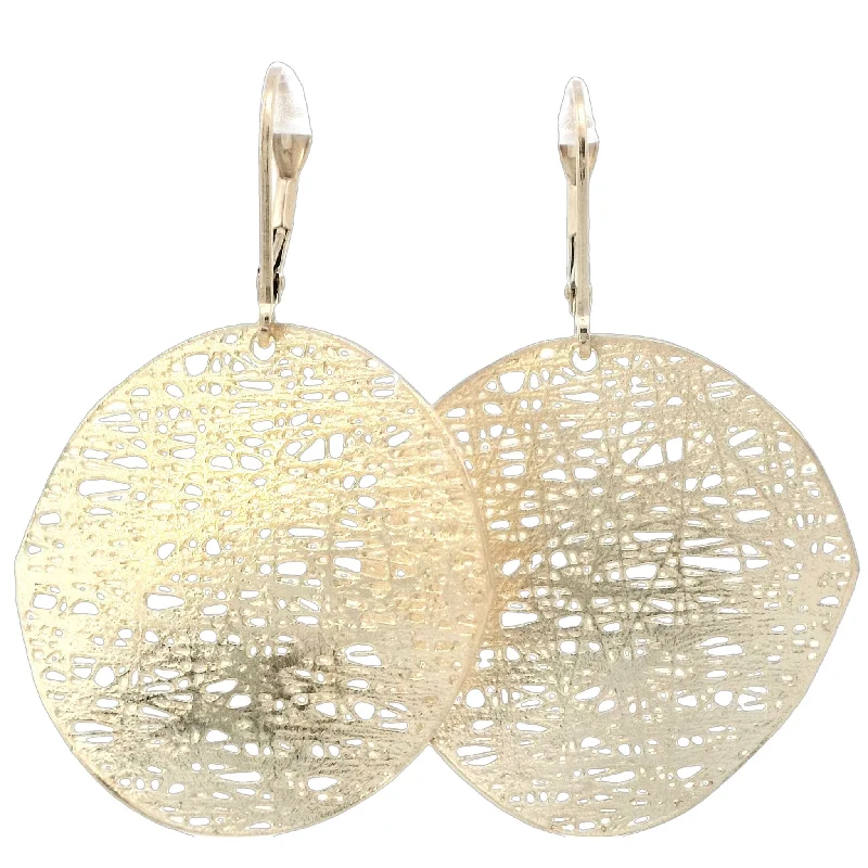 Sparkly Earrings-Luxury Gold Earrings-Medium Circle Earring in Yellow Gold