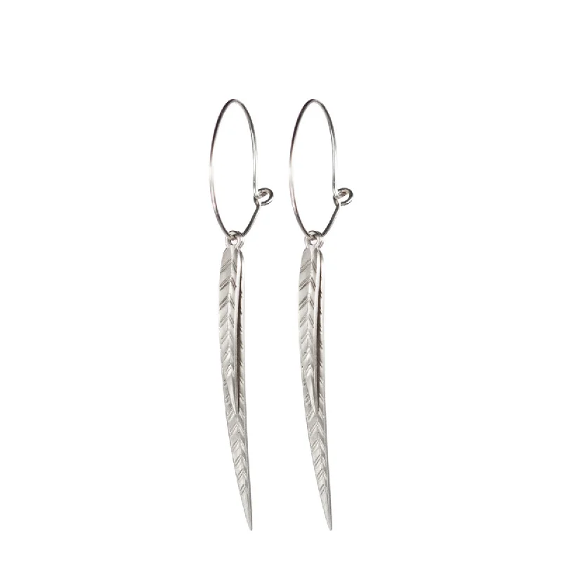 Butterfly Drop Earrings-High-End Earrings-Sterling Silver Large Leaf Hoop Earrings