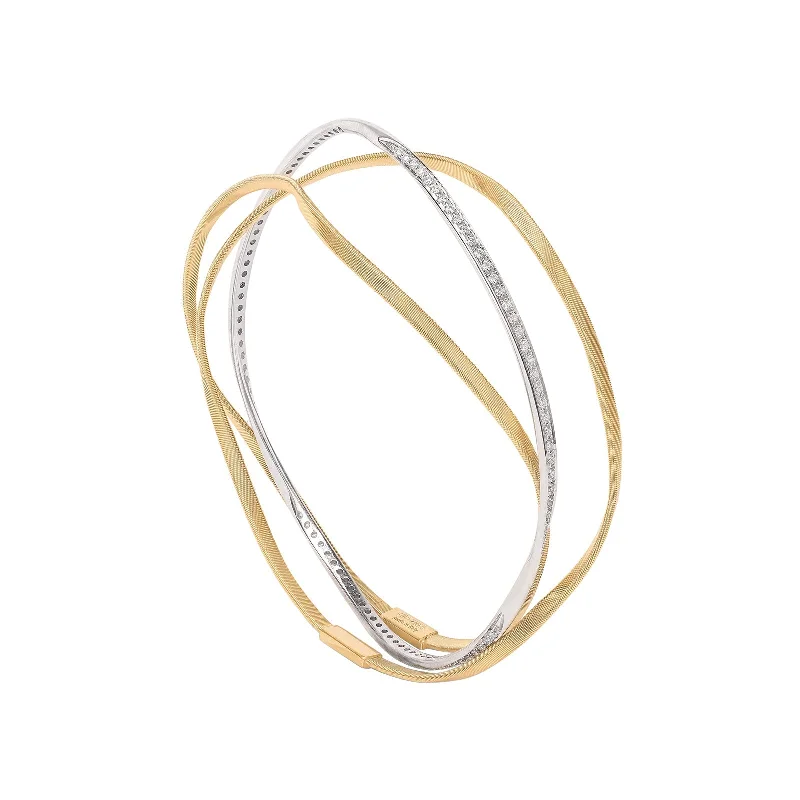 StackableBracelets-Marrakech 3-Strand Bangle with Diamonds