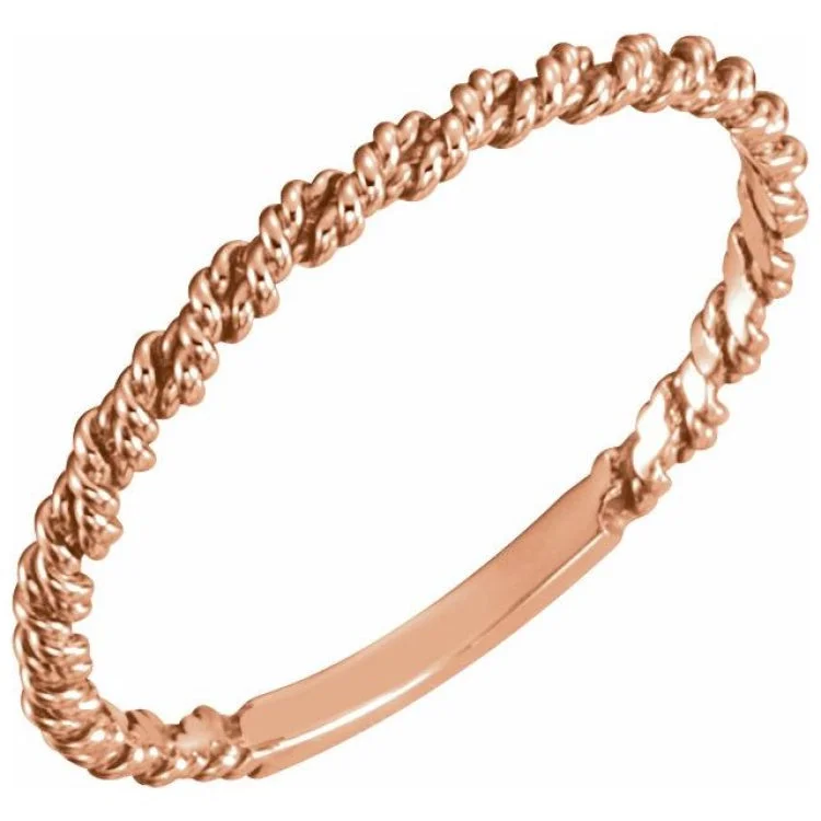 MemoryRings-14K Rose 2 mm Twisted Rope Band