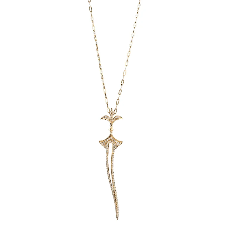 Men’s Silver Chain Necklaces-Diamond Dagger Necklace