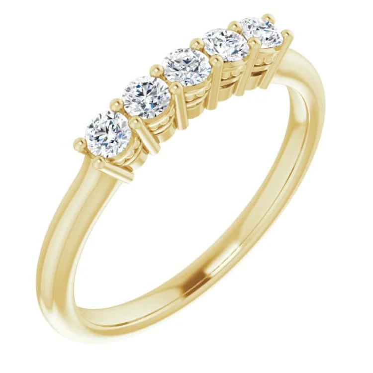 FishRings-14K Yellow 1/3 CTW Natural Diamond Anniversary Band