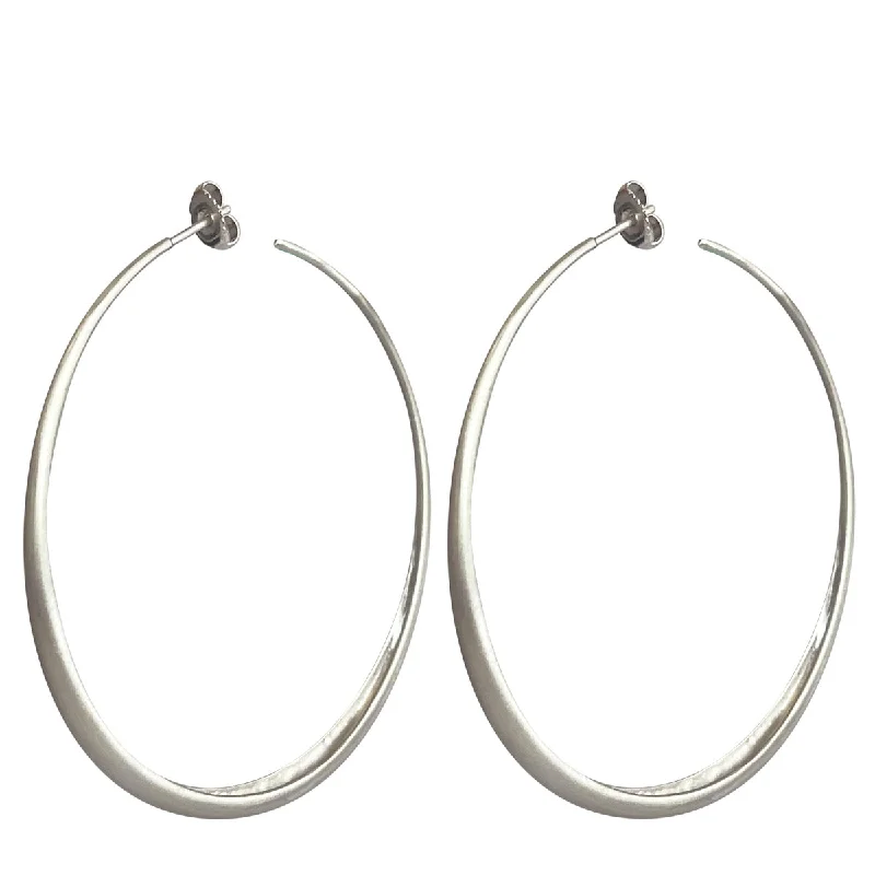 Marquise Earrings-Gold Plated Earrings-Sterling Silver Large Simple Hoop Earrings