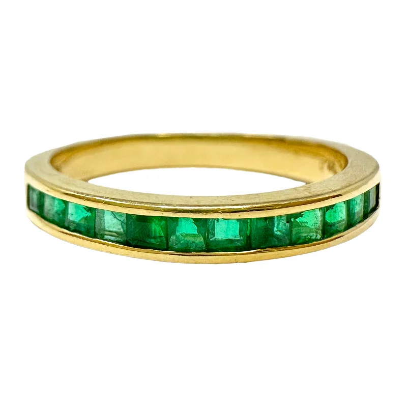 LilyRings-18K Gold Ring with 12 Emeralds