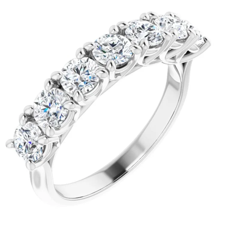 EnamelRings-14K White 1 1/3 CTW Natural Diamond Seven-Stone Anniversary Band