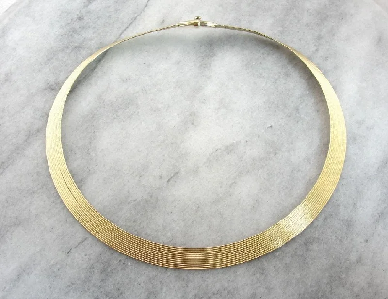 Personalized Family Necklaces-Reversible Italian Gold Collar Necklace, Vintage