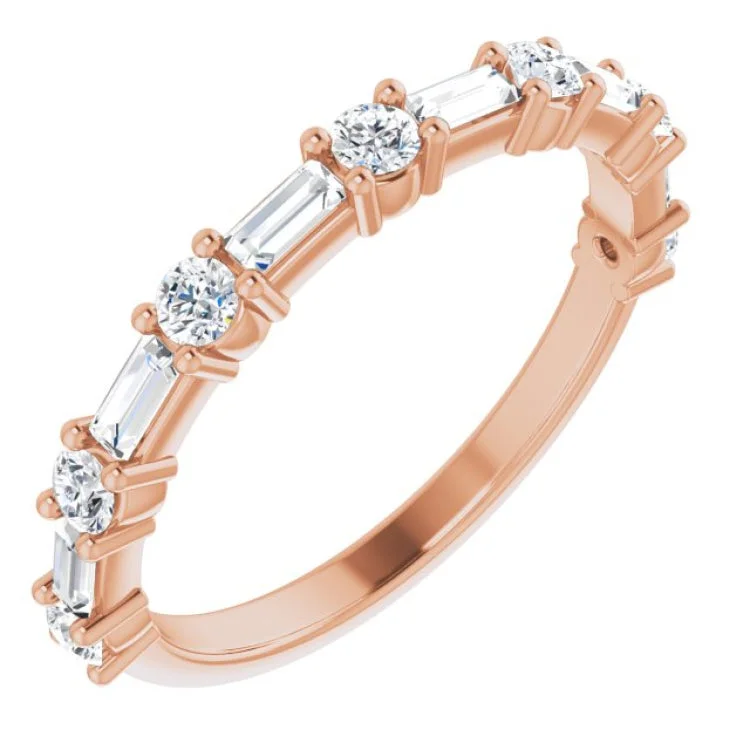 CocktailRings-14K Rose 5/8 CTW Natural Diamond Anniversary Band