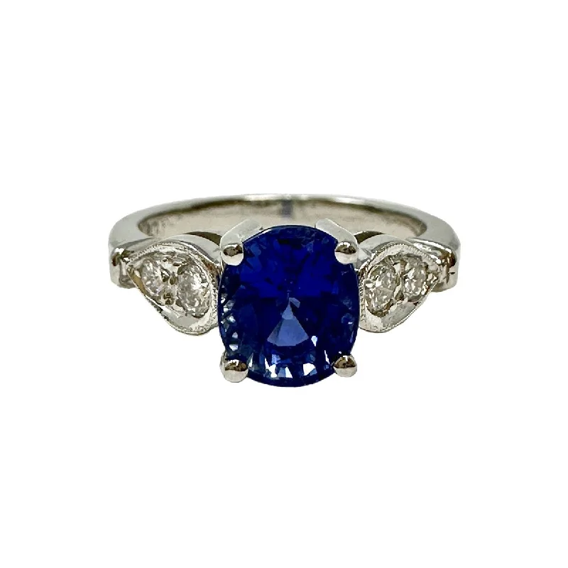 StarfishRings-Platinum Ring with Sapphire and Diamond