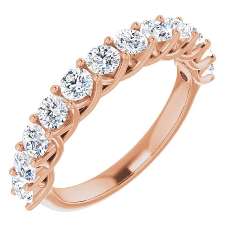 ZodiacRings-14K Rose 1 1/8 CTW Natural Diamond Anniversary Band