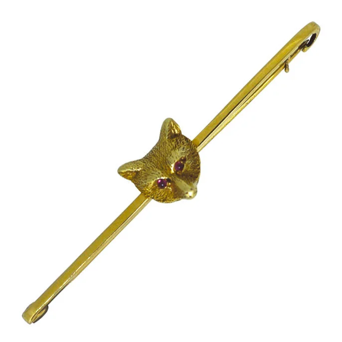 Large floral brooch-Fox Head Bar Brooch