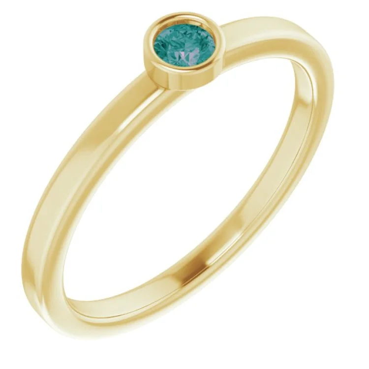 LoyaltyRings-14K Yellow 3 mm Lab-Grown Alexandrite Ring