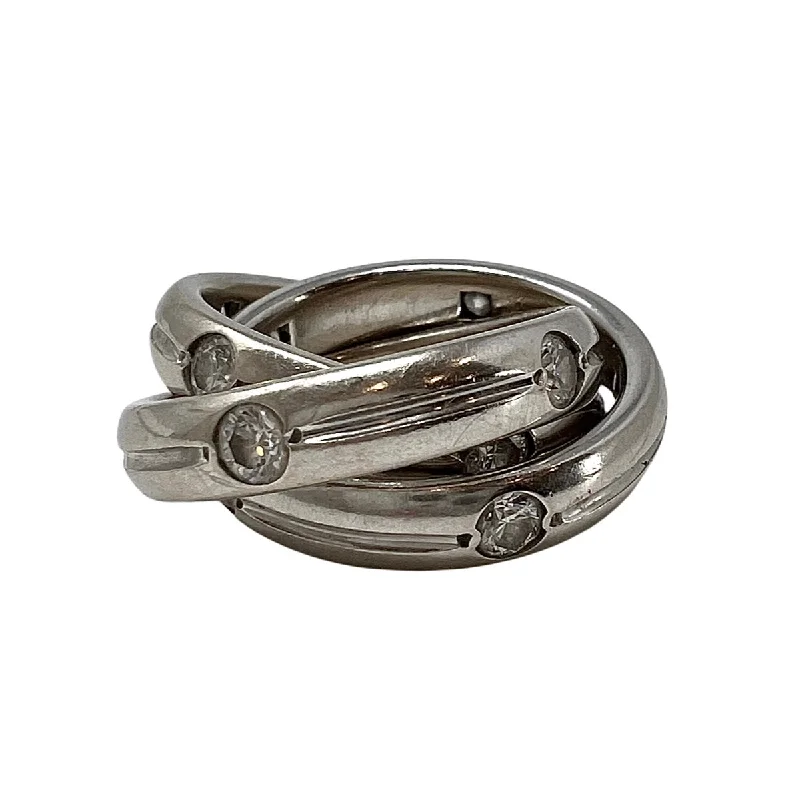 Men'sRings-18K White Gold Rolling Rings with Diamonds