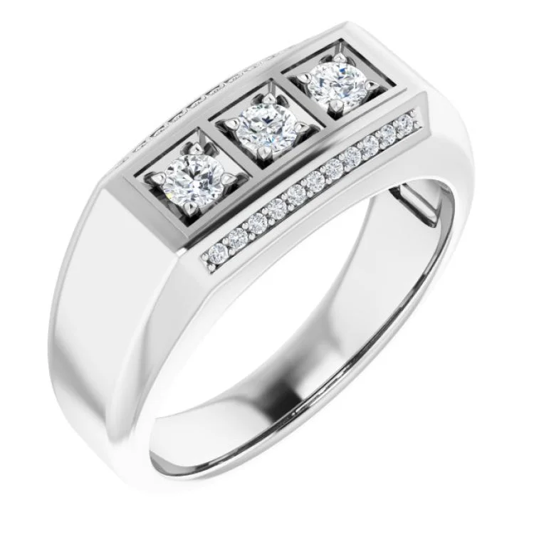 ReptileRings-14K White 3/8 CTW Natural Diamond Ring