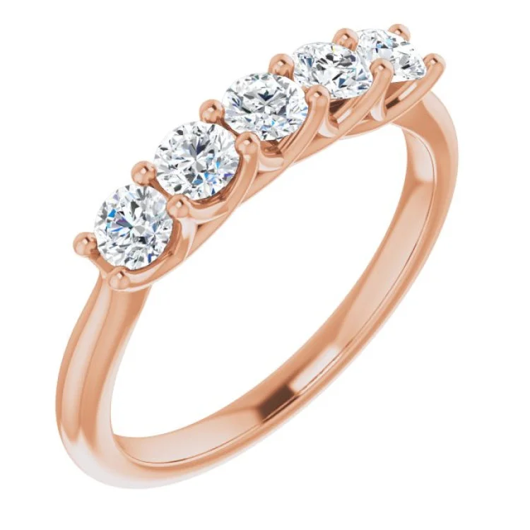 ClassicRings-14K Rose 5/8 CTW Natural Diamond Anniversary Band