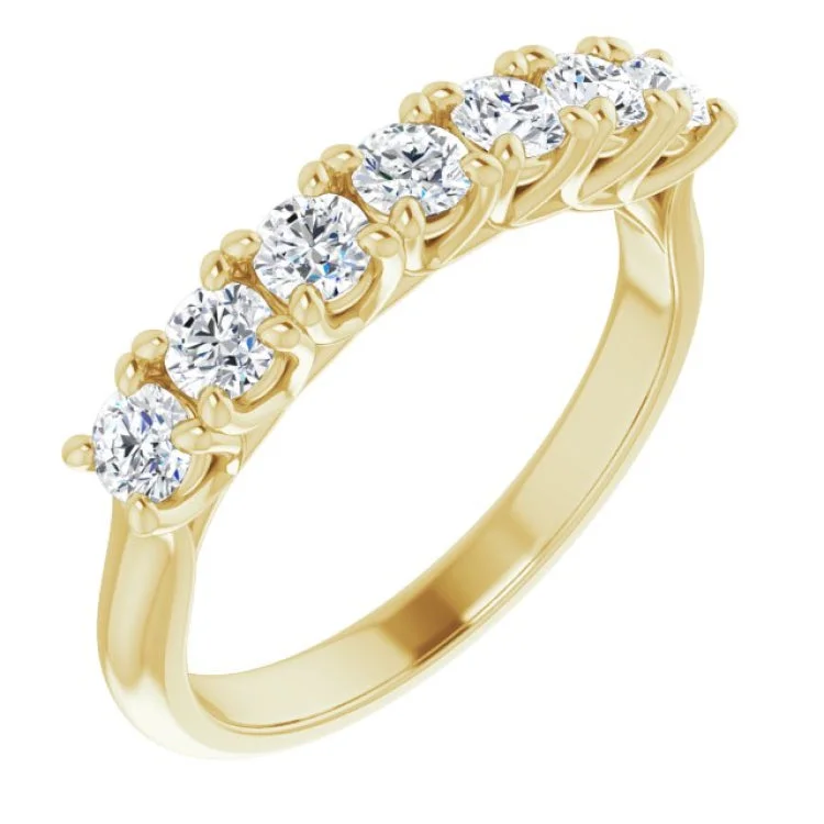 HopeRings-14K Yellow 3/4 CTW Natural Diamond Seven-Stone Anniversary Band