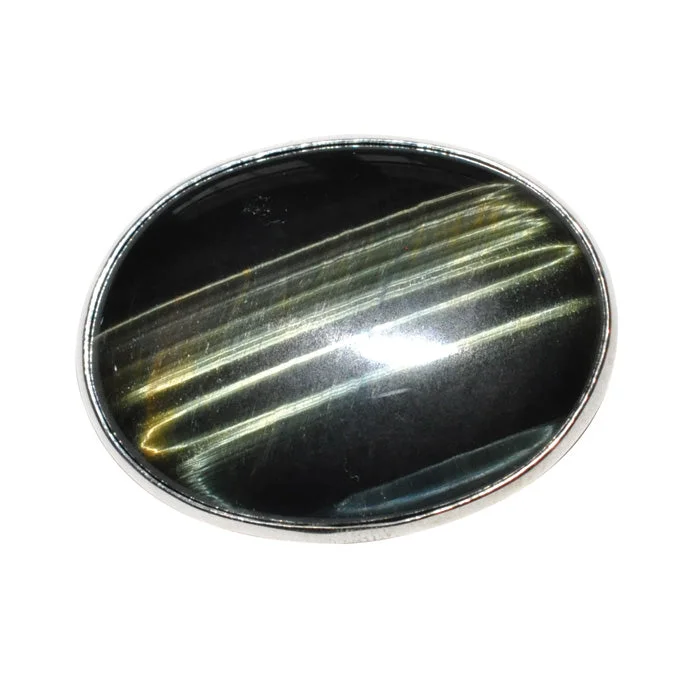 Designer gold brooch-Tigers Eye Brooch