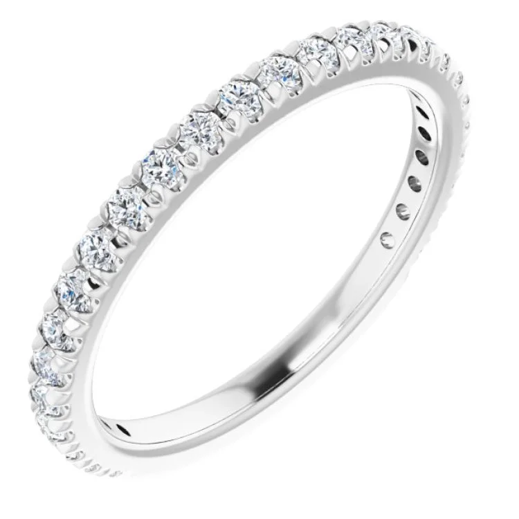 PeaceRings-14K White 3/8 CTW Natural Diamond French-Set Anniversary Band